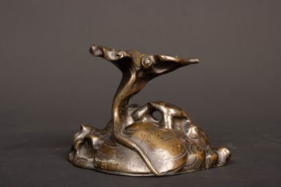 Japan early XX°:
Bronze stand with damascened...
