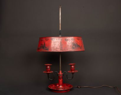 Two-light hot-water bottle lamp, shade in...