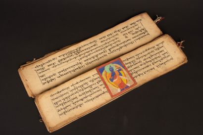 TIBET 
Prayer book, the sutras are written...