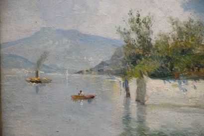 Baldomero GALOFRE (1833 - 1870). 
The Washerwomen
Oil...