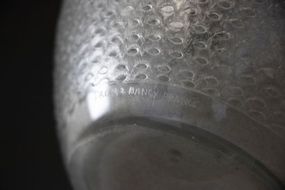 Daum Nancy France. 
White glass ovoid vase...