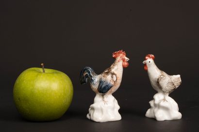 MEISSEN circa 1765
Porcelain miniature rooster...