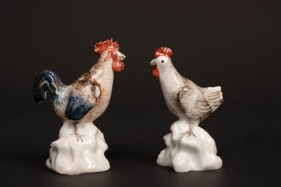 MEISSEN circa 1765
Porcelain miniature rooster...