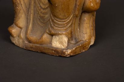 Statuette in Shousan stone (beige steatite)...