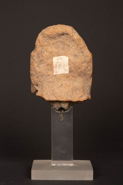 INDIA 
Terracotta head, almond-shaped eyes...