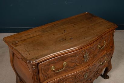 Nîmes chest of drawers in richly carved walnut,...
