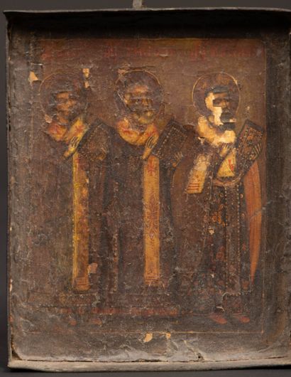 Orthodox travel icon in diptych. 
Slavic...