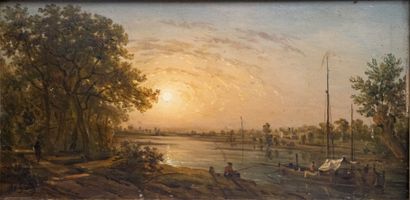 Victor de GRAILLY (1804-1887). 
Fishermen...