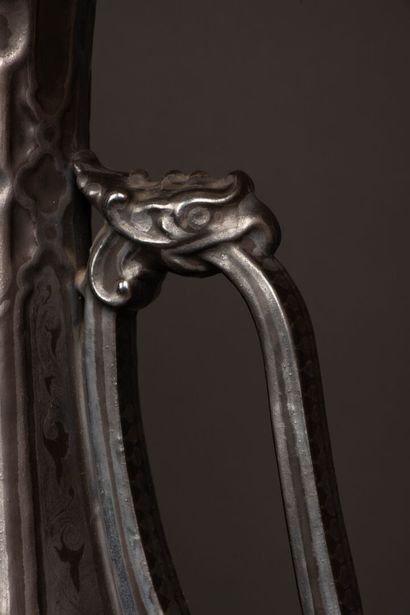 Pair of Asian-style ceramic handle vases...