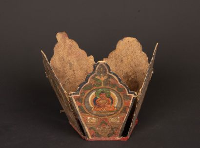 TIBET 
Ritual crown composed of five cardboard...