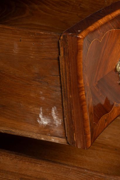 All-sided curved chest of drawers in amaranth...