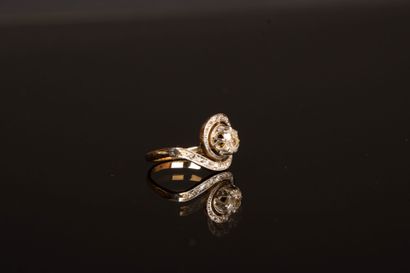 Yellow gold and old-cut diamond tourbillon...