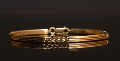 Gold bar link bracelet.
750°/00 gold. 
Length:...