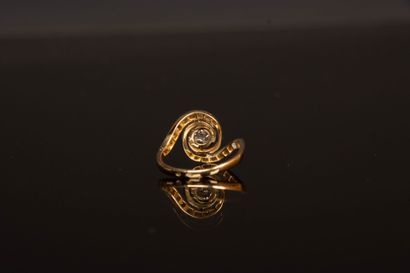 Yellow gold and old-cut diamond tourbillon...