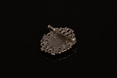 Enameled silver brooch adorned with a miniature...