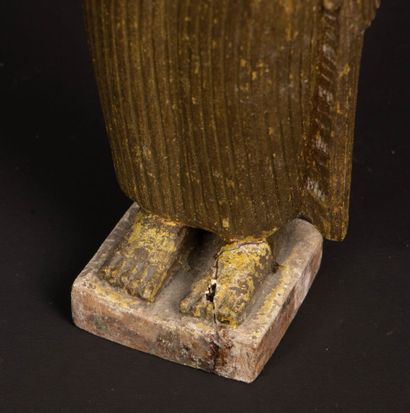 INDIA.
Polychrome wooden statuette of a standing...