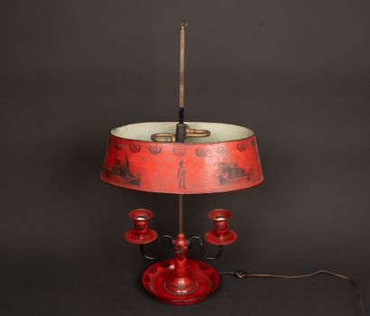 Two-light hot-water bottle lamp, shade in...