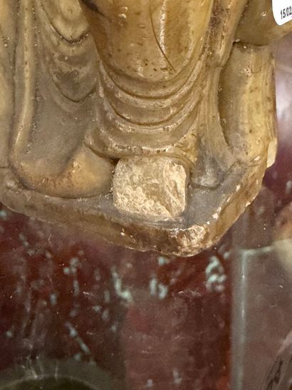 Statuette in Shousan stone (beige steatite)...
