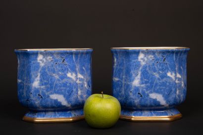 Christian DIOR
Pair of porcelain planters...