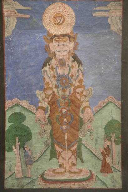 TIBET late 19th century
Thangka painted in...