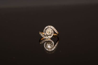 Yellow gold and old-cut diamond tourbillon...