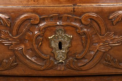 Nîmes chest of drawers in richly carved walnut,...