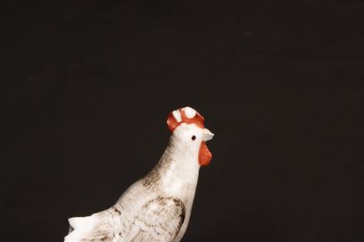 MEISSEN circa 1765
Porcelain miniature rooster...
