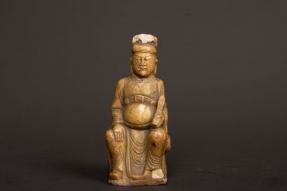 Statuette in Shousan stone (beige steatite)...