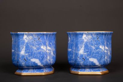 Christian DIOR
Pair of porcelain planters...