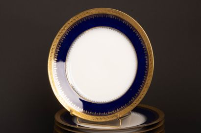 Limoges porcelain dessert service, midnight...