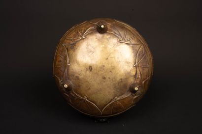 Asian bronze bowl decorated with life scenes...