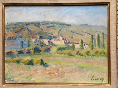 Abel LAUVRAY (1870-1950) - 
Edge of the Seine
Oil...