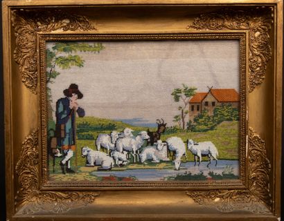 French school end XIX°.
Shepherd and his...