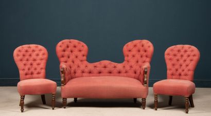 Sofa and two armchairs, upholstered.
Napoleon...