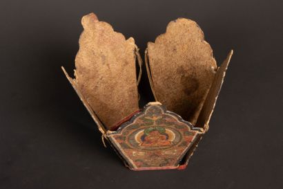 TIBET 
Ritual crown composed of five cardboard...