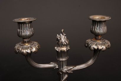 Pair of silver-plated bronze candlesticks
Louis...