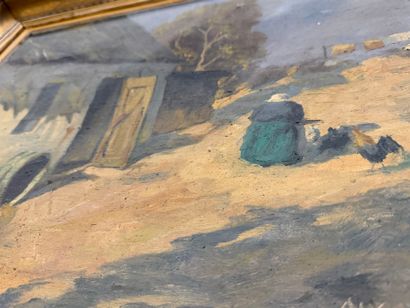 August JANSEN (1881-1957) 
Farmer on the...
