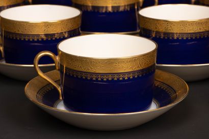 Limoges porcelain dessert service, midnight...