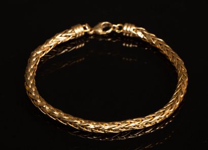 Gold bracelet, herringbone link.
750°/00...