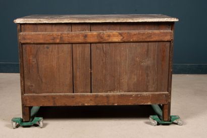 Chest of drawers in frieze, marble top, opening...