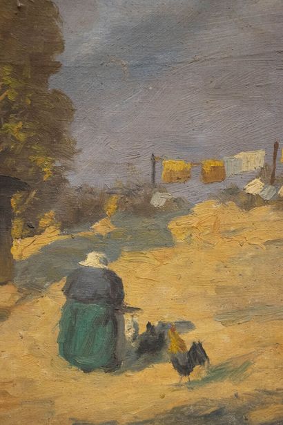August JANSEN (1881-1957) 
Farmer on the...