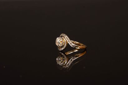 Yellow gold and old-cut diamond tourbillon...