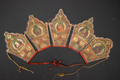 TIBET 
Ritual crown composed of five cardboard...