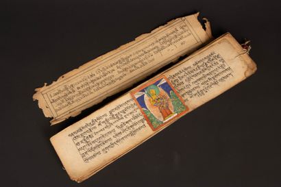 TIBET 
Prayer book, the sutras are written...
