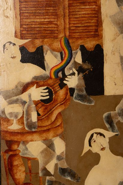 Harold BILSON (1948)
Tavern scene with harlequins
Oil...