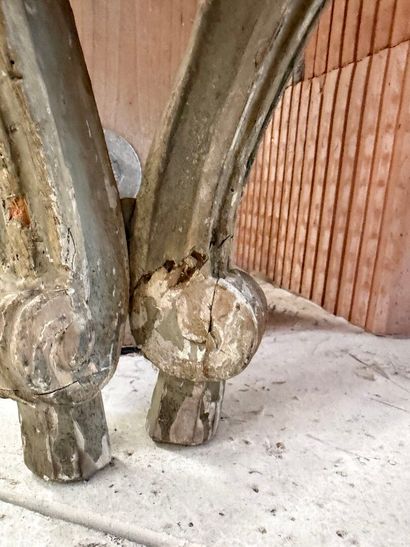 Lacquered wood console table carved with...