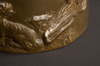 CHINA 
BITONG brush pot in bronze porcelain...