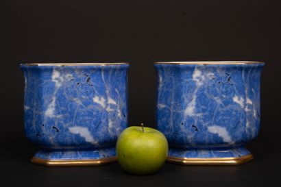 Christian DIOR
Pair of porcelain planters...