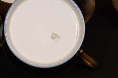 Limoges porcelain dessert service, midnight...