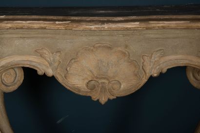 Lacquered wood console table carved with...